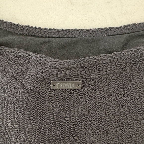 triangl swimwear Black Textured Scoop Bralette & Classic Bikini Bottom - Picture 5 of 6